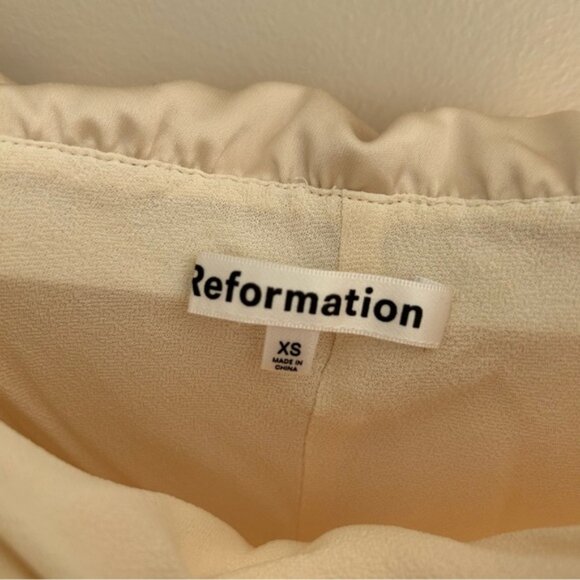 Reformation Maves Off-The-Shoulder Mini Dress Cream - Picture 8 of 8